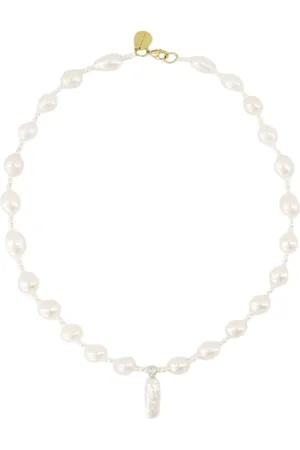 Simone Rocha Akcesoria, Kobieta, Szary, ONE SIZE, Wisiorek z perłą barokową - Wzór staccato