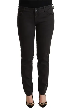 ERMANNO SCERVINO Jeansy, Kobieta, Czarny, W28, Bawełna, Eleganckie czarne obcisłe dżinsy z niskim stanem