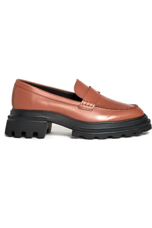 Hogan Buty, Kobieta, brązowy, 39 EU, Skóra, Skórzane mokasyny typu loafer
