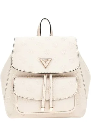 Guess Torebki, Kobieta, Beżowy, ONE SIZE, Konwertowalny Plecak z Logo Kość