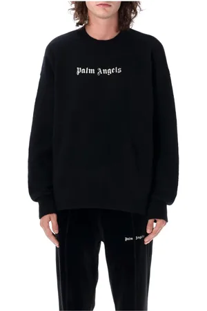 Palm Angels Bluzy, Mężczyzna, Czarny, M, Klasyczna bluza dresowa z logo