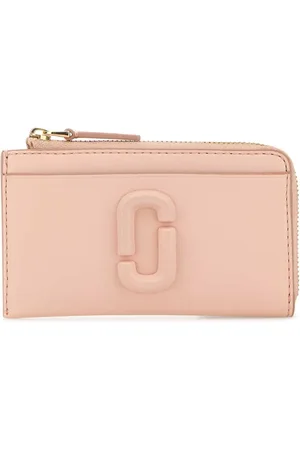 Marc Jacobs Akcesoria, Kobieta, Różowy, ONE SIZE, Skóra, Pastelowy Różowy Skórzany Portfel na Karty