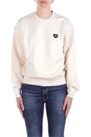 Carhartt Bluzy, Kobieta, Beżowy, S, Bawełna, Sweter z logo Slim Fit