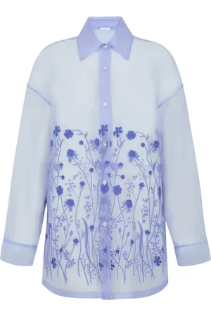 P.A.R.O.S.H. Bluzki, Kobieta, Niebieski, S, Camicia Silk Shirt