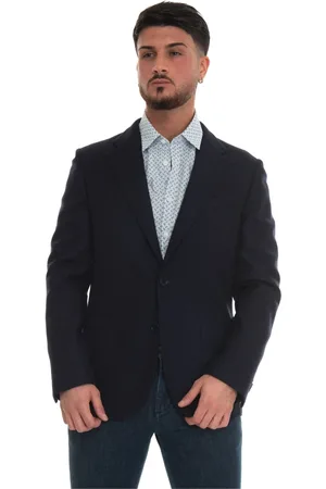 FAY Kurtki, Mężczyzna, Niebieski, 3XL, Kaszmir, Marynarka 2 Bottoni Decostruita Misto Cachemire