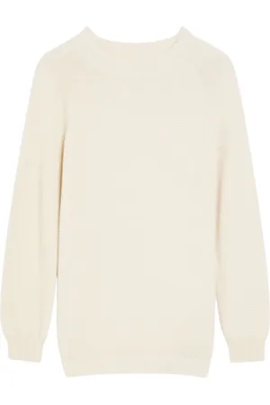 Max Mara Swetry, Kobieta, Beżowy, L, Bawełna, Sweter z dzianiny bawełnianej o luźnym kroju Relaxed Fit