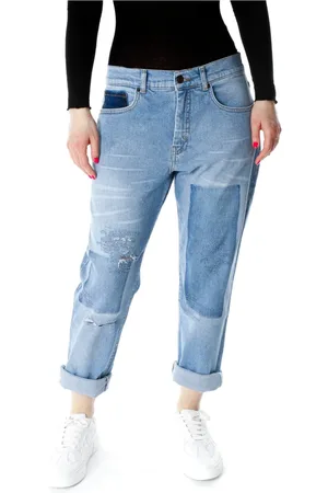 Munthe Jeansy, Kobieta, Niebieski, S, Cropped Boyfriend Jeansy