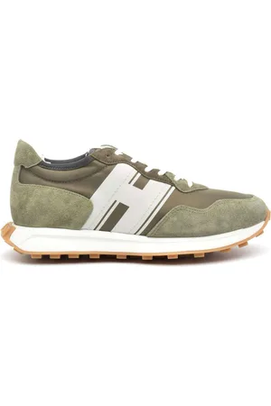 Hogan Buty, Mężczyzna, Zielony, 44 EU, Skóra, Stylowe sznurowane sneakersy