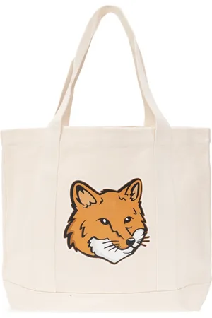 Maison Kitsuné Torebki, unisex, Beżowy, ONE SIZE, Bawełna, Torba Shopper z Logo