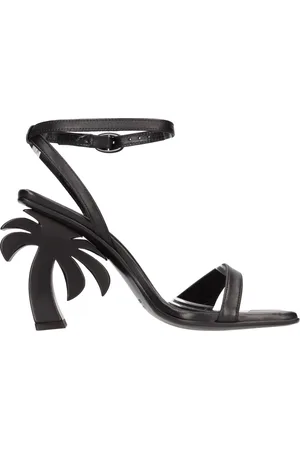 Palm Angels Buty, Kobieta, Czarny, 36 EU, Skóra, Sandały na wysokim obcasie