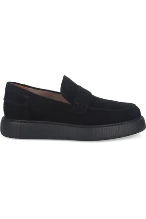 Hogan Buty, Mężczyzna, Czarny, 41 EU, Zamsz, Czarne mokasyny z zamszu