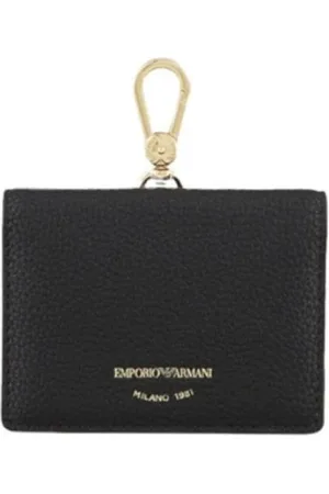 Emporio Armani Akcesoria, Kobieta, Czarny, ONE SIZE, Etui na karty z odpinanym paskiem