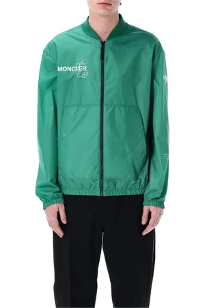 Moncler Kurtki, Mężczyzna, Zielony, S, Nylon, Zielona Kurtka Bomberowa Ostria Odzież wierzchnia