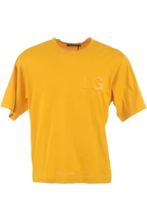 Dolce & Gabbana Koszulki, Mężczyzna, Żółty, M, Męski T-shirt z krótkim rękawem
