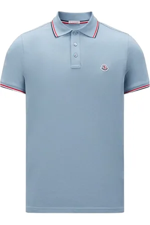 Moncler Koszulki, Mężczyzna, Niebieski, M, Klasyczny Polo z Bawełny Niebieskie