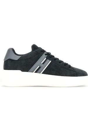 Hogan Buty, Mężczyzna, Czarny, 40 1/2 EU, Zamsz, Niebiesko-szare zamszowe trampki