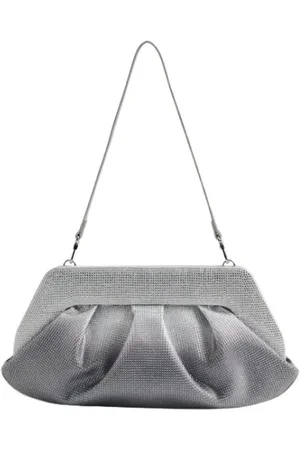 THEMOIRÈ Torebki, Kobieta, Szary, ONE SIZE, Emera Strass Degradè Silver / Black