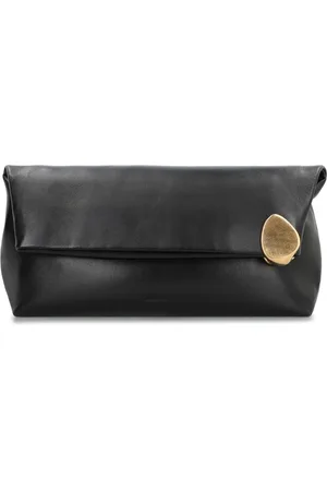 Jil Sander Torebki, Kobieta, Czarny, ONE SIZE, Elegancka skórzana kopertówka z zamkiem błyskawicznym