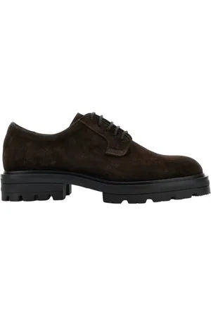 Hogan Buty, Mężczyzna, brązowy, 40 1/2 EU, Zamsz, Brązowe sznurowane botki z zamszu