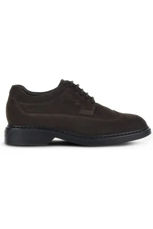 Hogan Buty, Mężczyzna, brązowy, 38 EU, Zamsz, Ciemnobrązowe zamszowe buty sznurowane