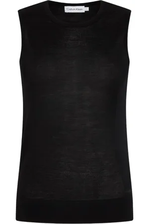 Calvin Klein Koszulki, Kobieta, Czarny, S, Top bez rękawów