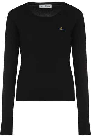 Vivienne Westwood Swetry, Kobieta, Czarny, L, Sweter z wełny z ściągaczem