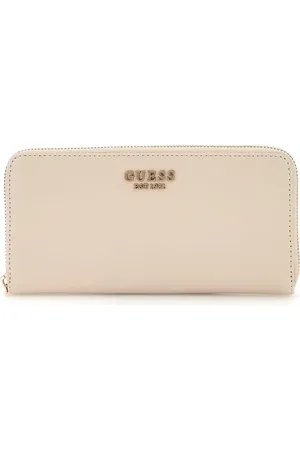 Guess Akcesoria, Kobieta, Biały, ONE SIZE, Mały portfel zapinany na zamek Laurel