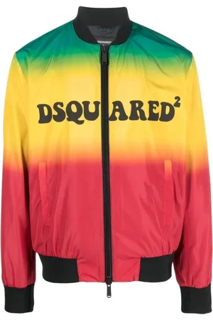 Dsquared2 Kurtki, Mężczyzna, Wielobarwność, M, Bawełna, Odblaskowa kurtka bomberka Rainbow