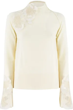 ERMANNO SCERVINO Swetry, Kobieta, Beżowy, M, Golf z koronką Floral Lace