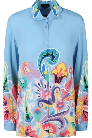 Etro Bluzki, Kobieta, Wielobarwność, M, Koszula z Paisley Printem, Luźny Krój, Klasyczny Kołnierz