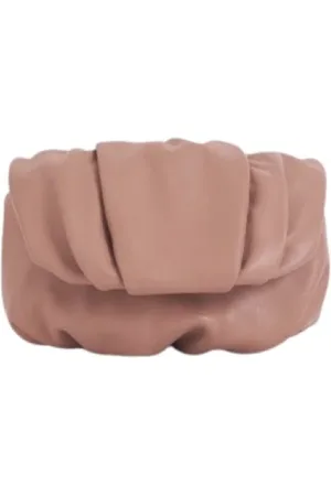 MALABABA Torebki, Kobieta, brązowy, ONE SIZE, Zmarszczony Skórzany Clutch