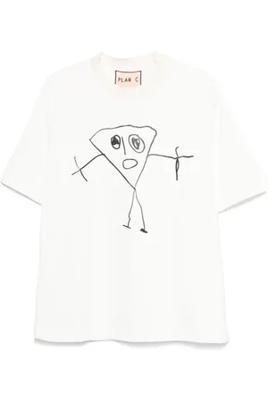 Plan C Koszulki, Mężczyzna, Biały, L, Nowoczesny T-shirt z nadrukiem