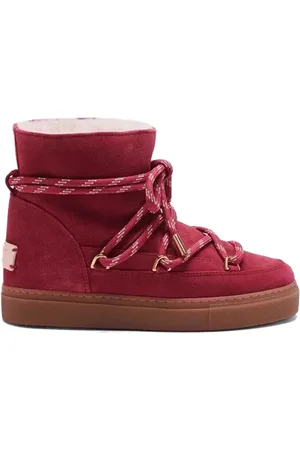 Coccinelle Buty, Kobieta, Czerwony, 37 EU, Zamsz, Czerwone zamszowe kozaki zimowe z kożuszkiem
