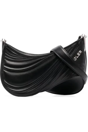 MUGLER Torebki, Kobieta, Czarny, ONE SIZE, Skóra, Spiral Curve 01 Torba na Ramię