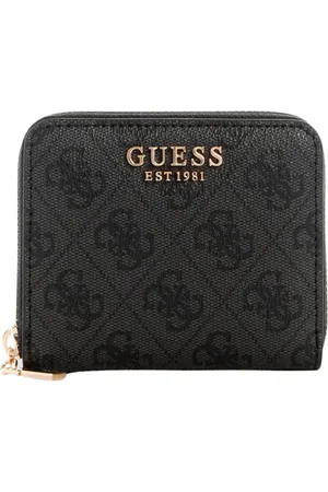 Guess Akcesoria, Kobieta, Czarny, ONE SIZE, Elegancki Portfel na Karty Kolor Węgla