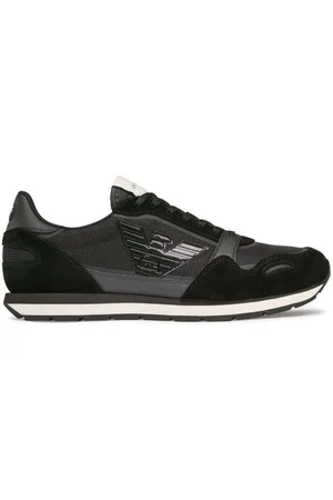 Emporio Armani Buty, Mężczyzna, Czarny, 45 EU, Skóra, Sneakersy Casual