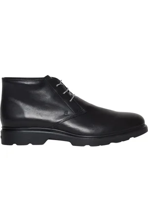 Hogan Buty, Mężczyzna, Czarny, 41 1/2 EU, Skóra, Czarne Skórzane Botki do Kostki