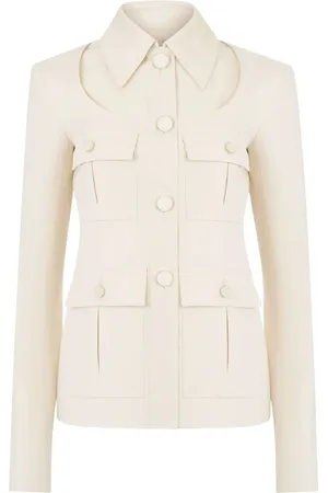 Nina Ricci Kurtki, Kobieta, Biały, 4XL, Bawełna, Saharienne Jacket
