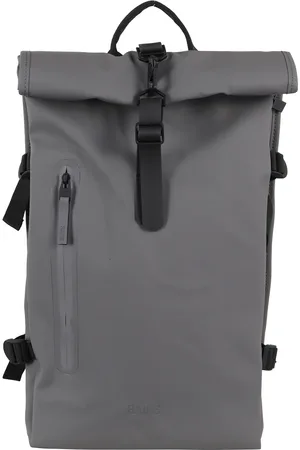 Rains Torebki, Mężczyzna, Szary, ONE SIZE, Szary Plecak Rolltop z Kieszeniami na Zamek