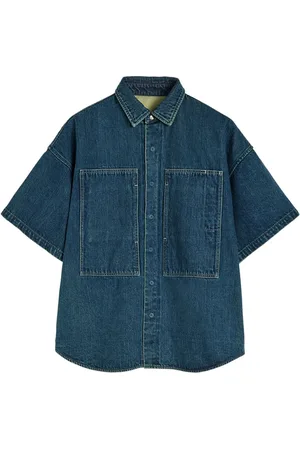 Jil Sander Bluzki, Kobieta, Niebieski, M, Denim, Niebieska Koszula Polo z Denimu