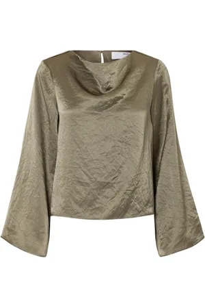 SELECTED Bluzki, Kobieta, Zielony, 2XL, Elegancka i wyrafinowana bluzka