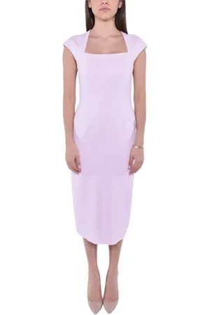 Max Mara Sukienki, Kobieta, Różowy, M, Poliester, Sukienka Cady Bez Rękawów