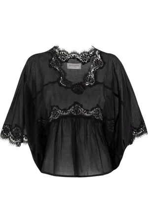 ERMANNO SCERVINO Bluzki, Kobieta, Czarny, S, Bawełna, Bluzka