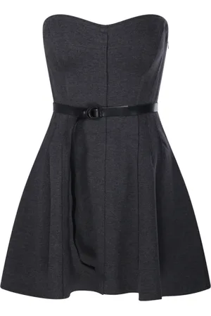 Norma Kamali Sukienki, Kobieta, Szary, M, Bawełna, Strapless Grace Mini Dress