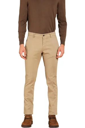 Masons Spodnie, Mężczyzna, Beżowy, XL, Bawełna, Spodnie Chino Extra Slim Fit w Stylu Milano