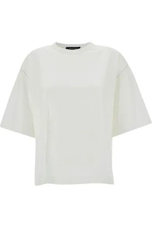 Fabiana Filippi Koszulki, Kobieta, Biały, S, Bawełna, Oversized T-shirt z bawełny