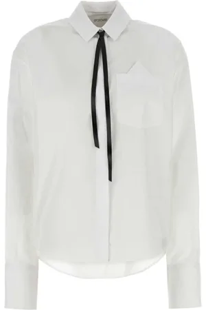 Sportmax Bluzki, Kobieta, Biały, S, Bawełna, Koszula Gesso 001
