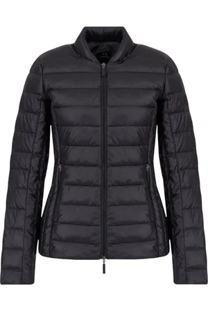 Armani Exchange Kurtki, Kobieta, Czarny, XL, Nylon, Pikowana Kurtka Techniczna