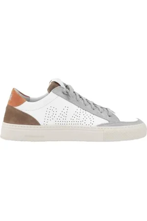 P448 Buty, Mężczyzna, Biały, 41 EU, Skóra, Białe sneakersy z kolorowymi wstawkami ze skóry