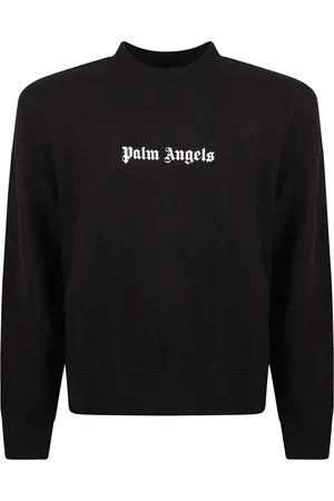 Palm Angels Bluzy, Mężczyzna, Czarny, M, Bawełna, Klasyczna bluza dresowa z logo